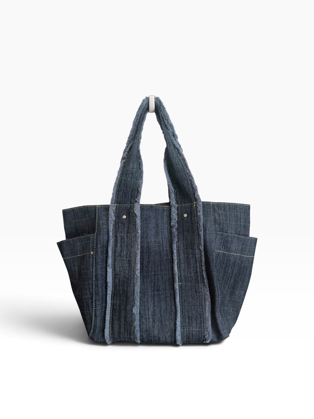 True Religion Denim Tote Bag with Teddy Charm - Blue - Picture 2 of 2